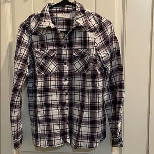 Vero Moda White and Black Plaid Shirt